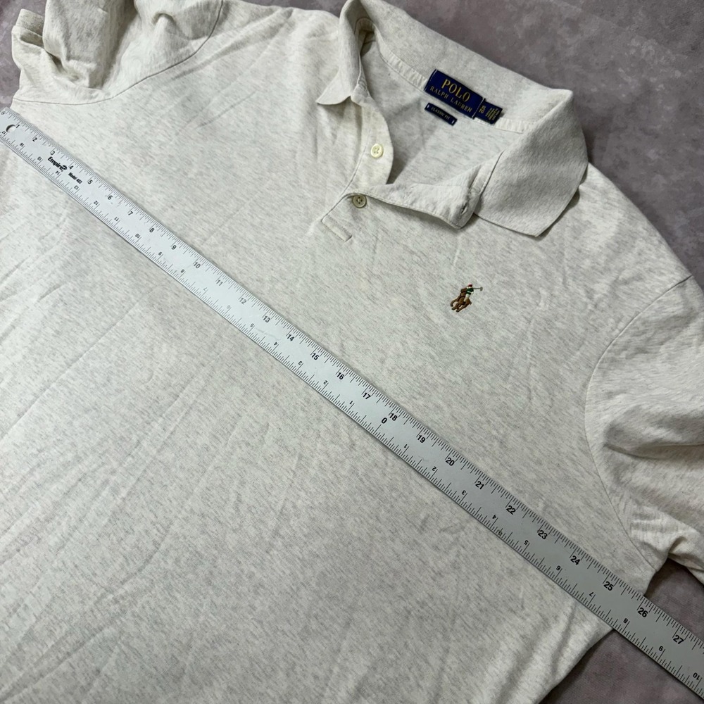 Polo Ralph Lauren Polo‎ Shirt Mens XL Heather Gray Classic Fit Embroidered Pony - Picture 4 of 8
